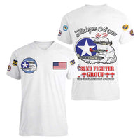 Tuskegee Airmen WWII Heroes Women V-Neck T-Shirt The Great American Aviators White Art - Wonder Print Shop