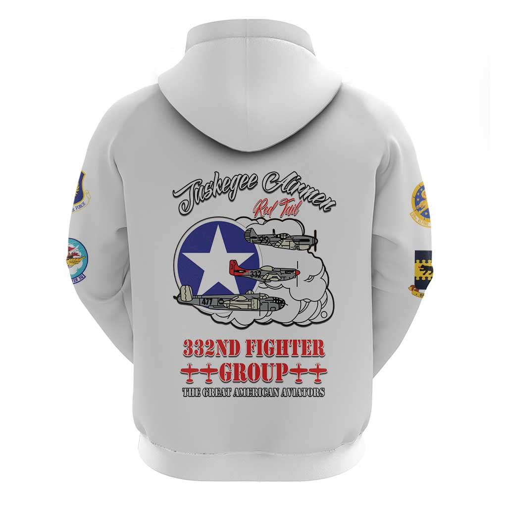 Tuskegee Airmen WWII Heroes Zip Hoodie The Great American Aviators White Art - Wonder Print Shop