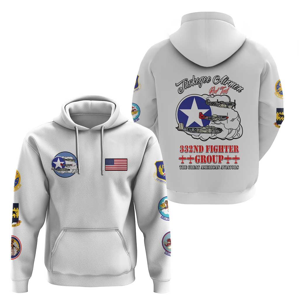 Tuskegee Airmen WWII Heroes Zip Hoodie The Great American Aviators White Art - Wonder Print Shop