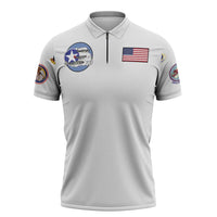 Tuskegee Airmen WWII Heroes Zipper Polo Shirt The Great American Aviators White Art - Wonder Print Shop