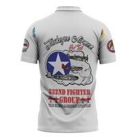 Tuskegee Airmen WWII Heroes Zipper Polo Shirt The Great American Aviators White Art - Wonder Print Shop