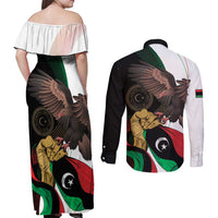 Libya 73rd Anniversary Independence Day Couples Matching Off Shoulder Maxi Dress and Long Sleeve Button Shirt - Wonder Print Shop