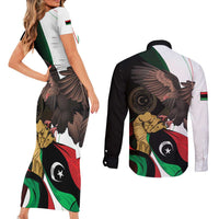 Libya 73rd Anniversary Independence Day Couples Matching Short Sleeve Bodycon Dress and Long Sleeve Button Shirt - Wonder Print Shop