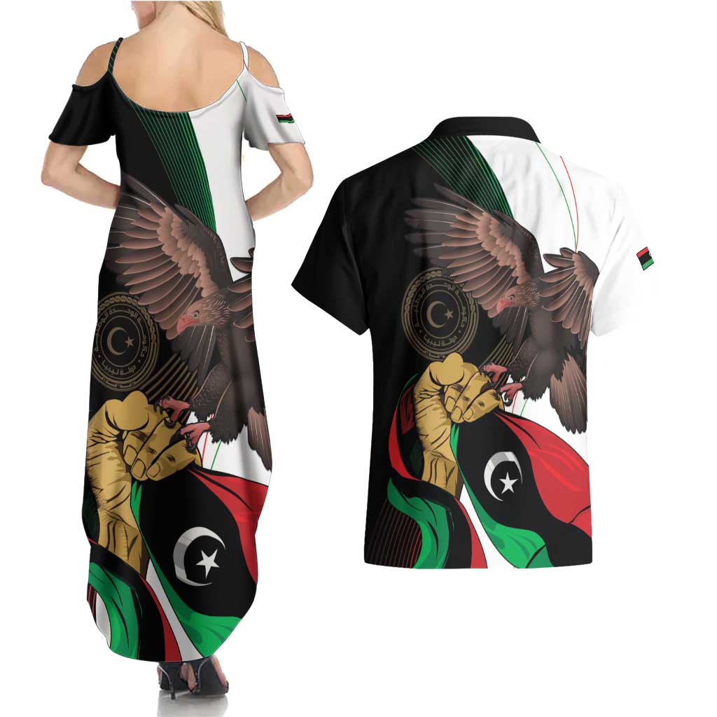 Libya 73rd Anniversary Independence Day Couples Matching Summer Maxi Dress and Hawaiian Shirt - Wonder Print Shop