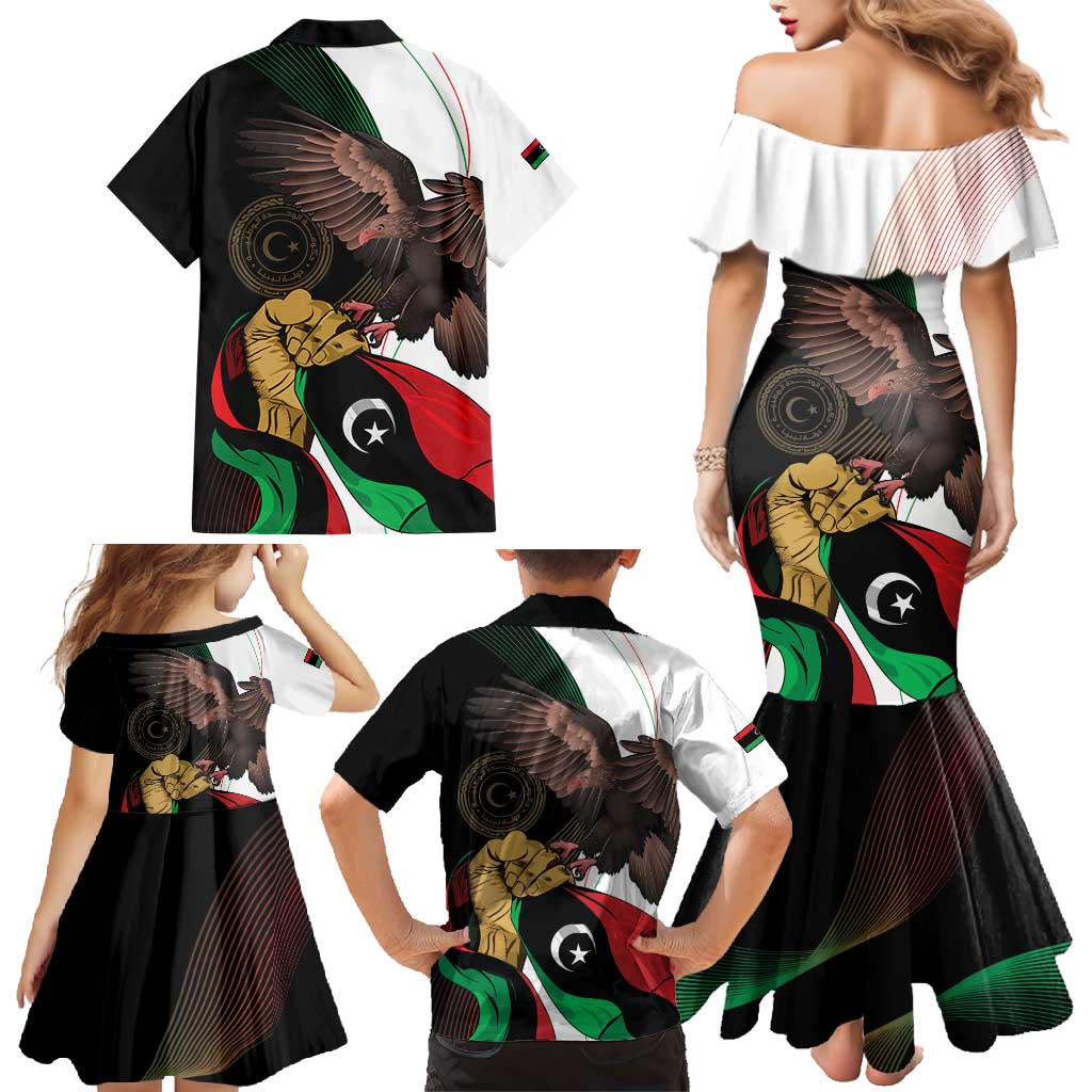 Libya 73rd Anniversary Independence Day Family Matching Mermaid Dress and Hawaiian Shirt - Wonder Print Shop
