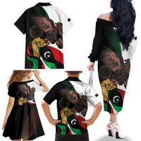 Libya 73rd Anniversary Independence Day Family Matching Off The Shoulder Long Sleeve Dress and Hawaiian Shirt - Wonder Print Shop