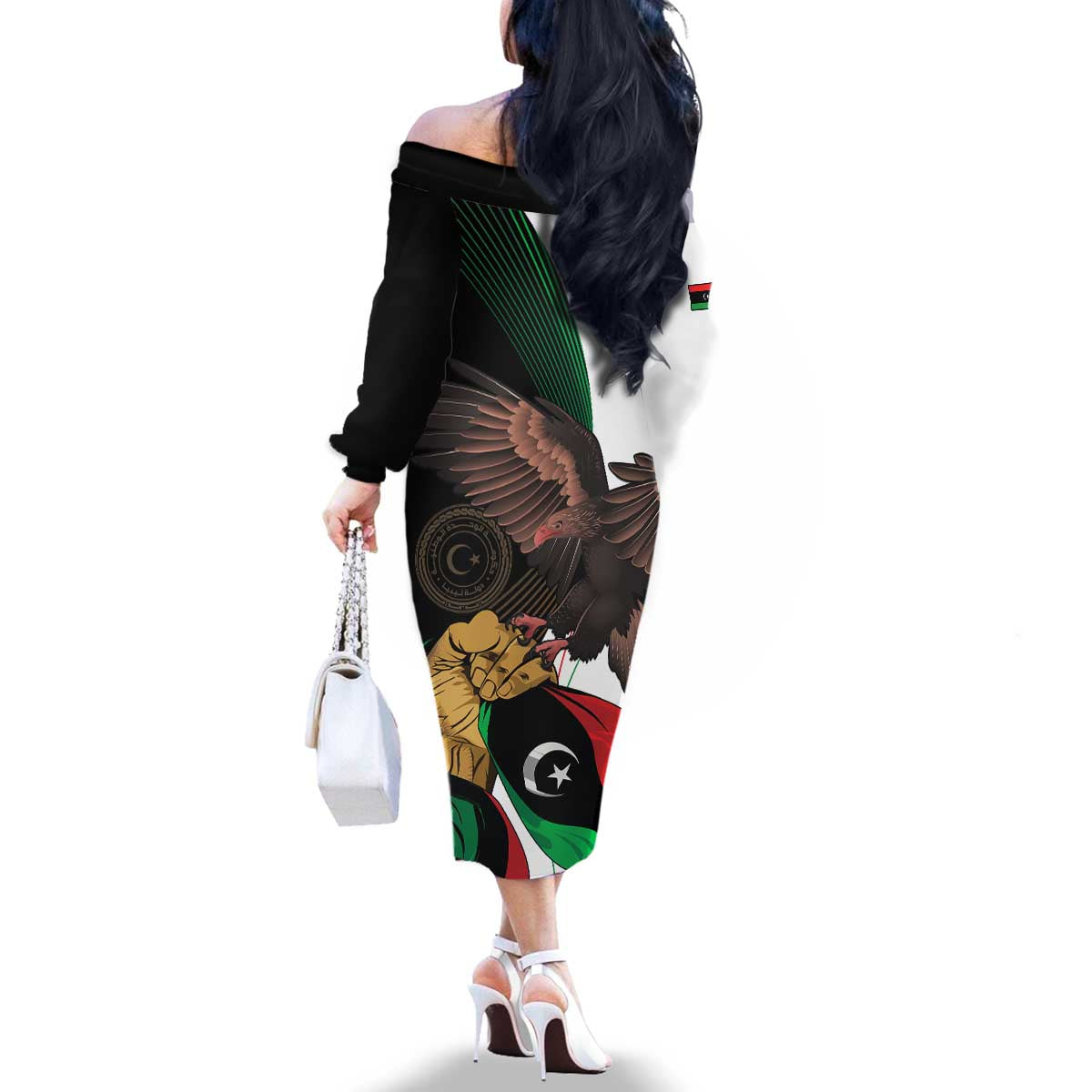 Libya 73rd Anniversary Independence Day Family Matching Off The Shoulder Long Sleeve Dress and Hawaiian Shirt - Wonder Print Shop