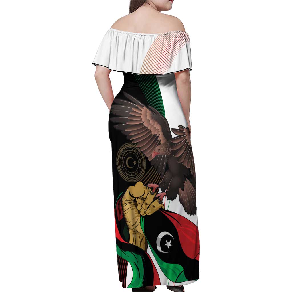 Libya 73rd Anniversary Independence Day Family Matching Off Shoulder Maxi Dress and Hawaiian Shirt - Wonder Print Shop
