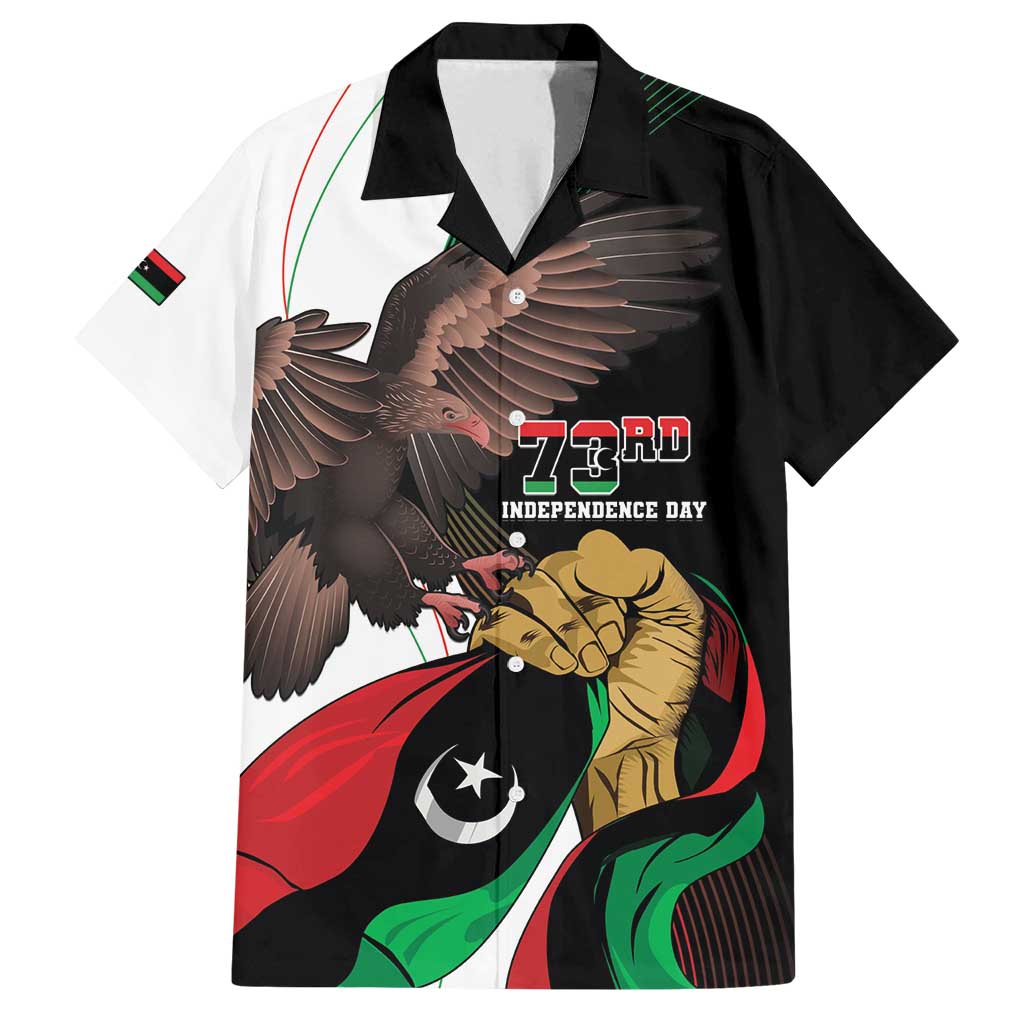 Libya 73rd Anniversary Independence Day Family Matching Off Shoulder Short Dress and Hawaiian Shirt - Wonder Print Shop