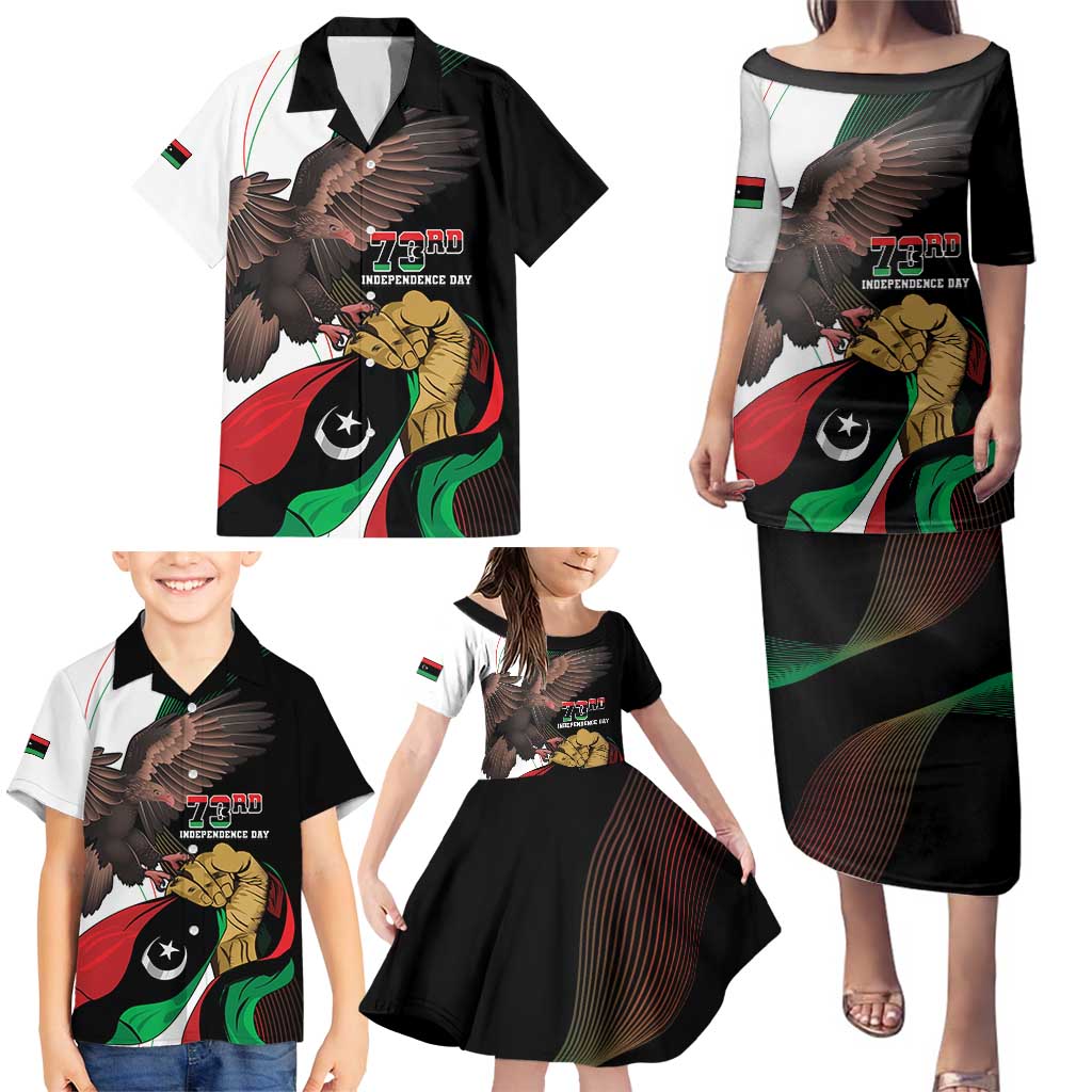 Libya 73rd Anniversary Independence Day Family Matching Puletasi and Hawaiian Shirt - Wonder Print Shop