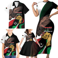 Libya 73rd Anniversary Independence Day Family Matching Short Sleeve Bodycon Dress and Hawaiian Shirt - Wonder Print Shop