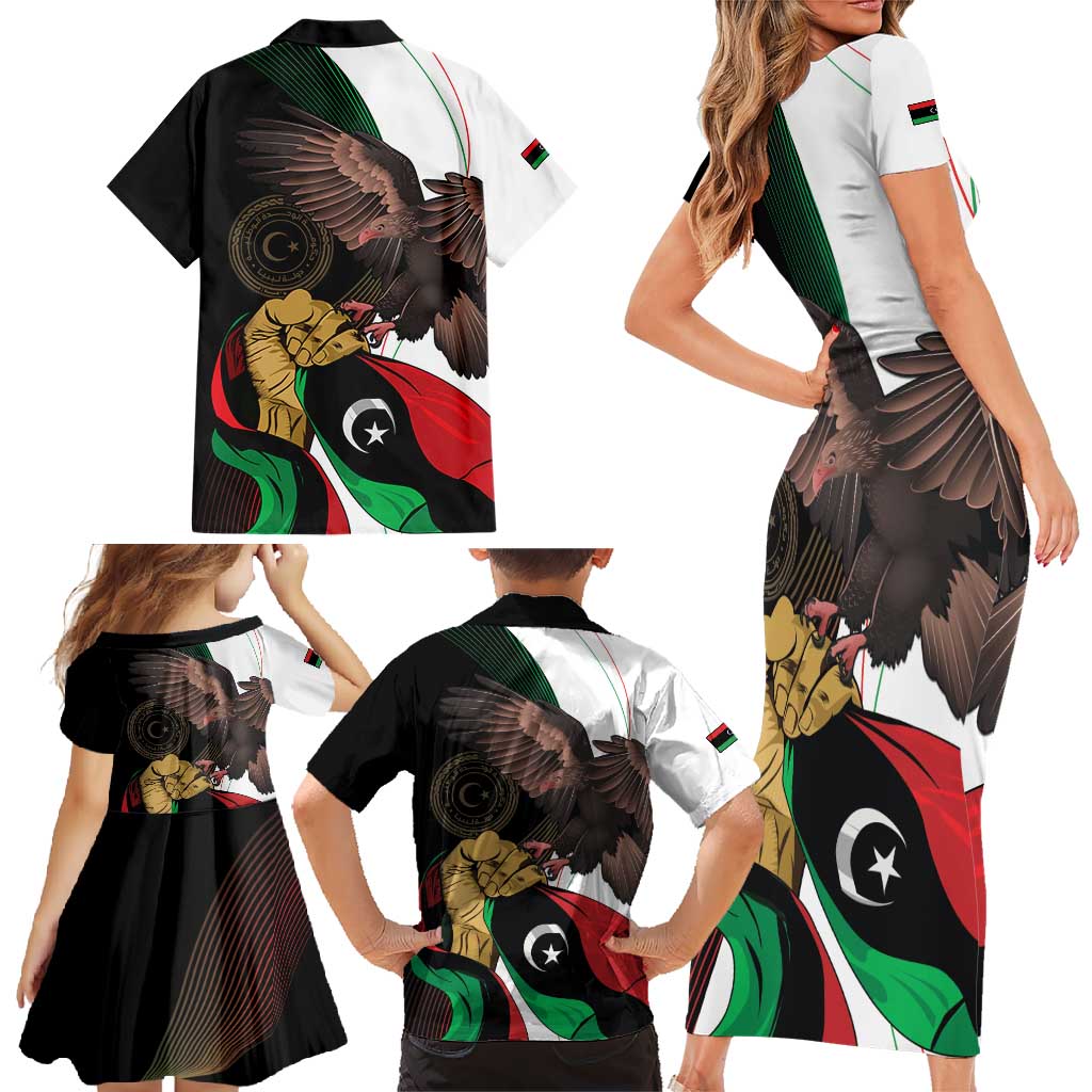 Libya 73rd Anniversary Independence Day Family Matching Short Sleeve Bodycon Dress and Hawaiian Shirt - Wonder Print Shop