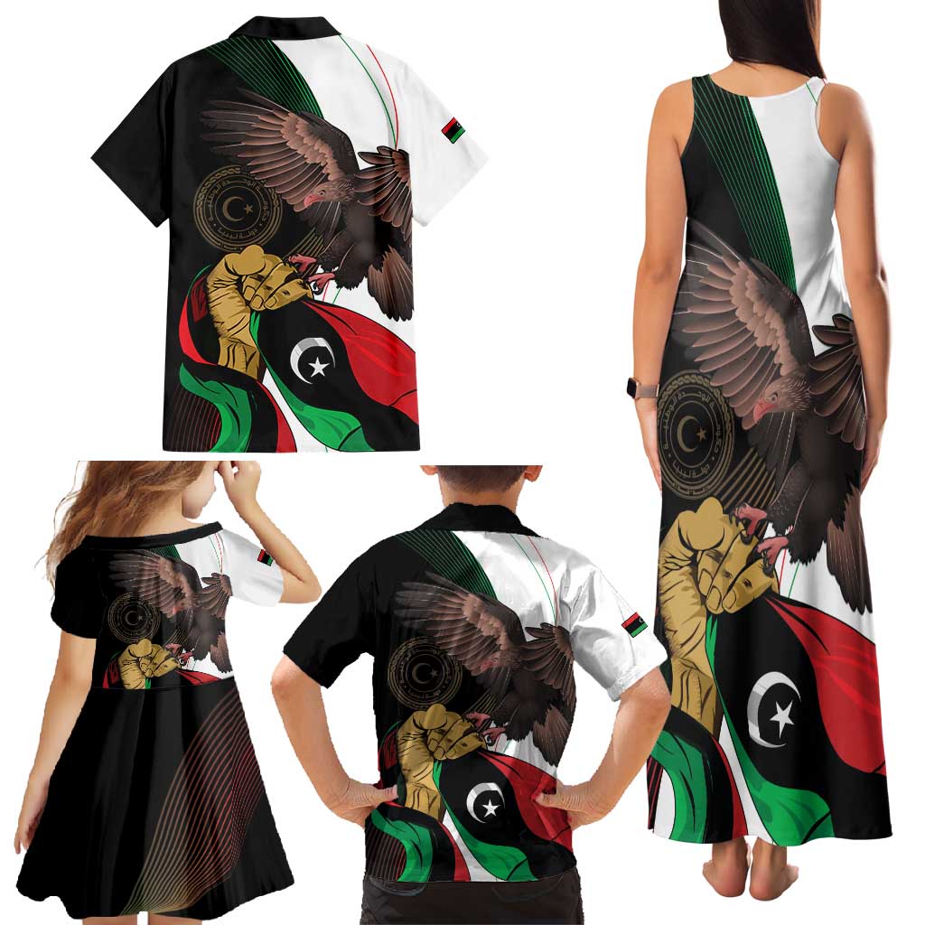 Libya 73rd Anniversary Independence Day Family Matching Tank Maxi Dress and Hawaiian Shirt - Wonder Print Shop