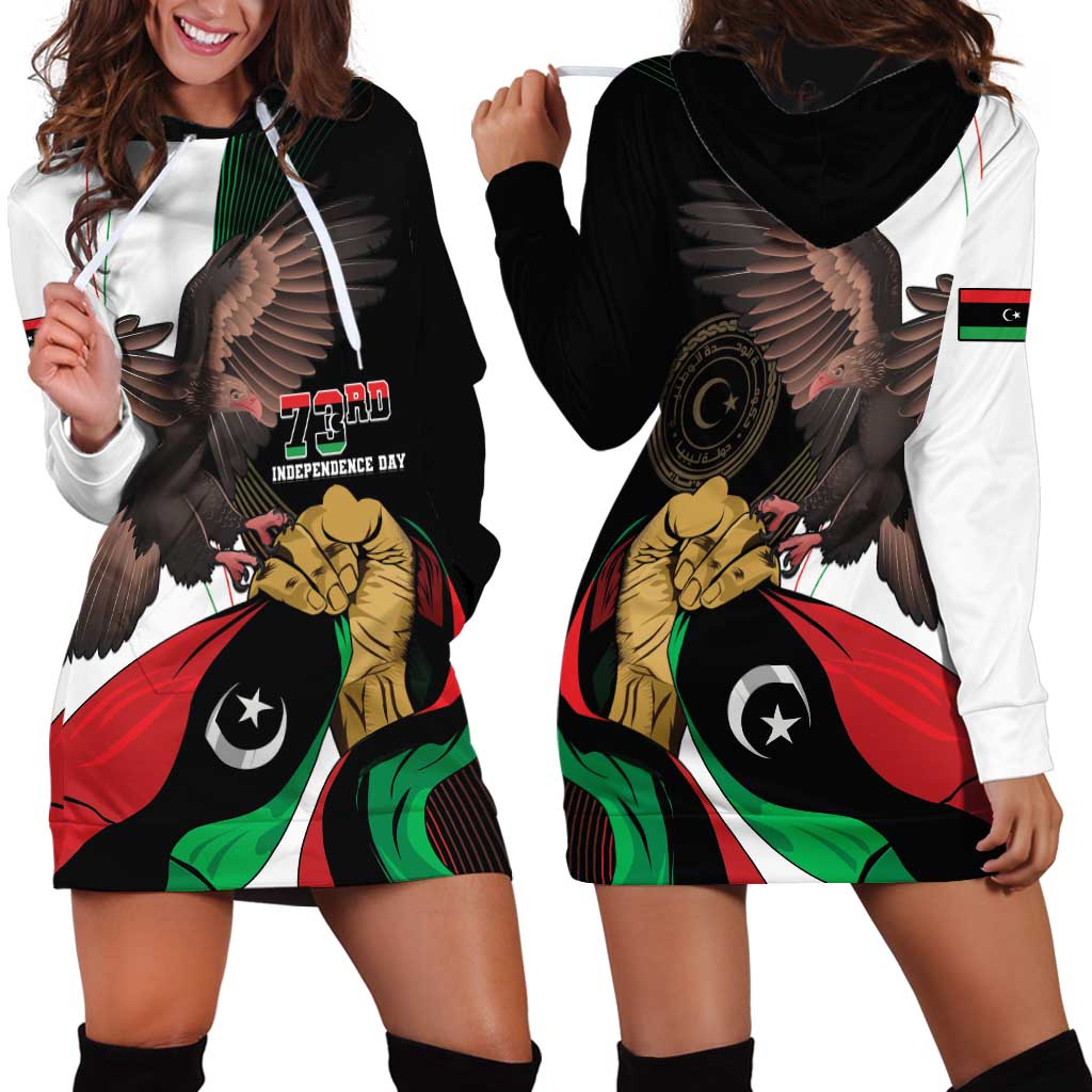 Libya 73rd Anniversary Independence Day Hoodie Dress - Wonder Print Shop