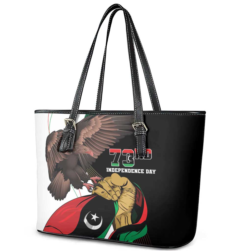 Libya 73rd Anniversary Independence Day Leather Tote Bag - Wonder Print Shop