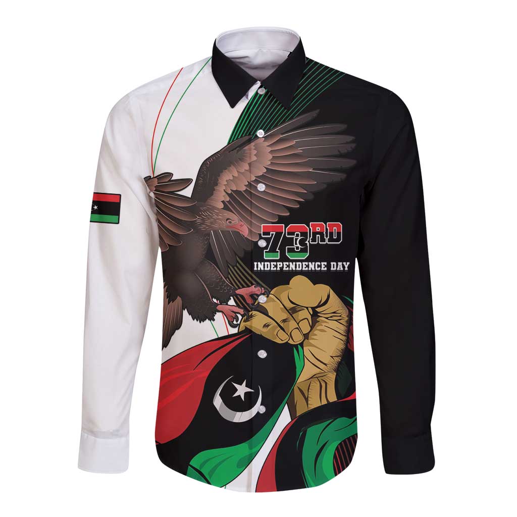 Libya 73rd Anniversary Independence Day Long Sleeve Button Shirt - Wonder Print Shop