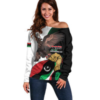 Libya 73rd Anniversary Independence Day Off Shoulder Sweater - Wonder Print Shop