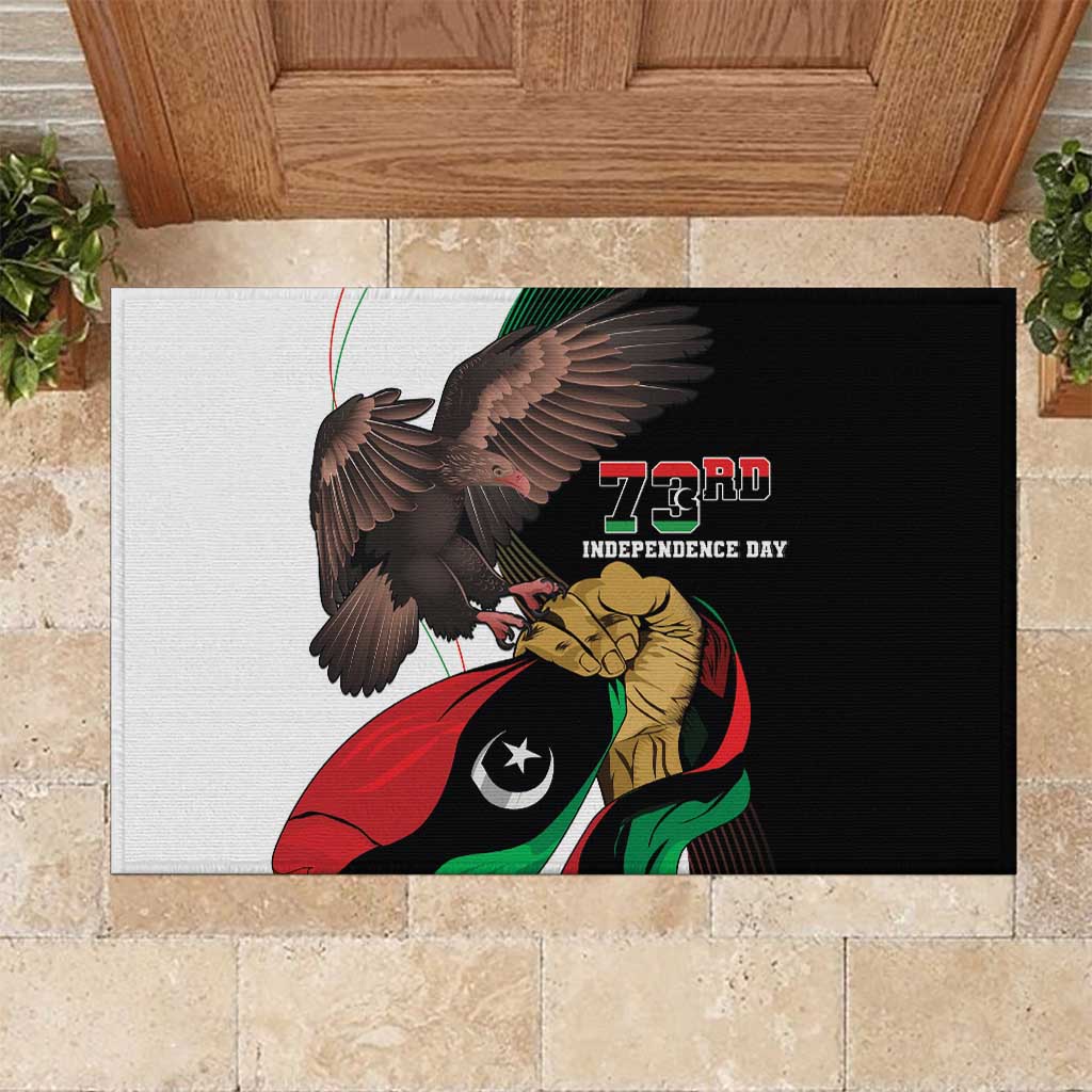 Libya 73rd Anniversary Independence Day Rubber Doormat - Wonder Print Shop