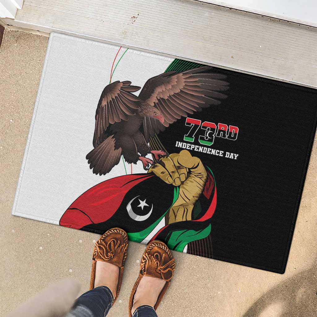 Libya 73rd Anniversary Independence Day Rubber Doormat - Wonder Print Shop