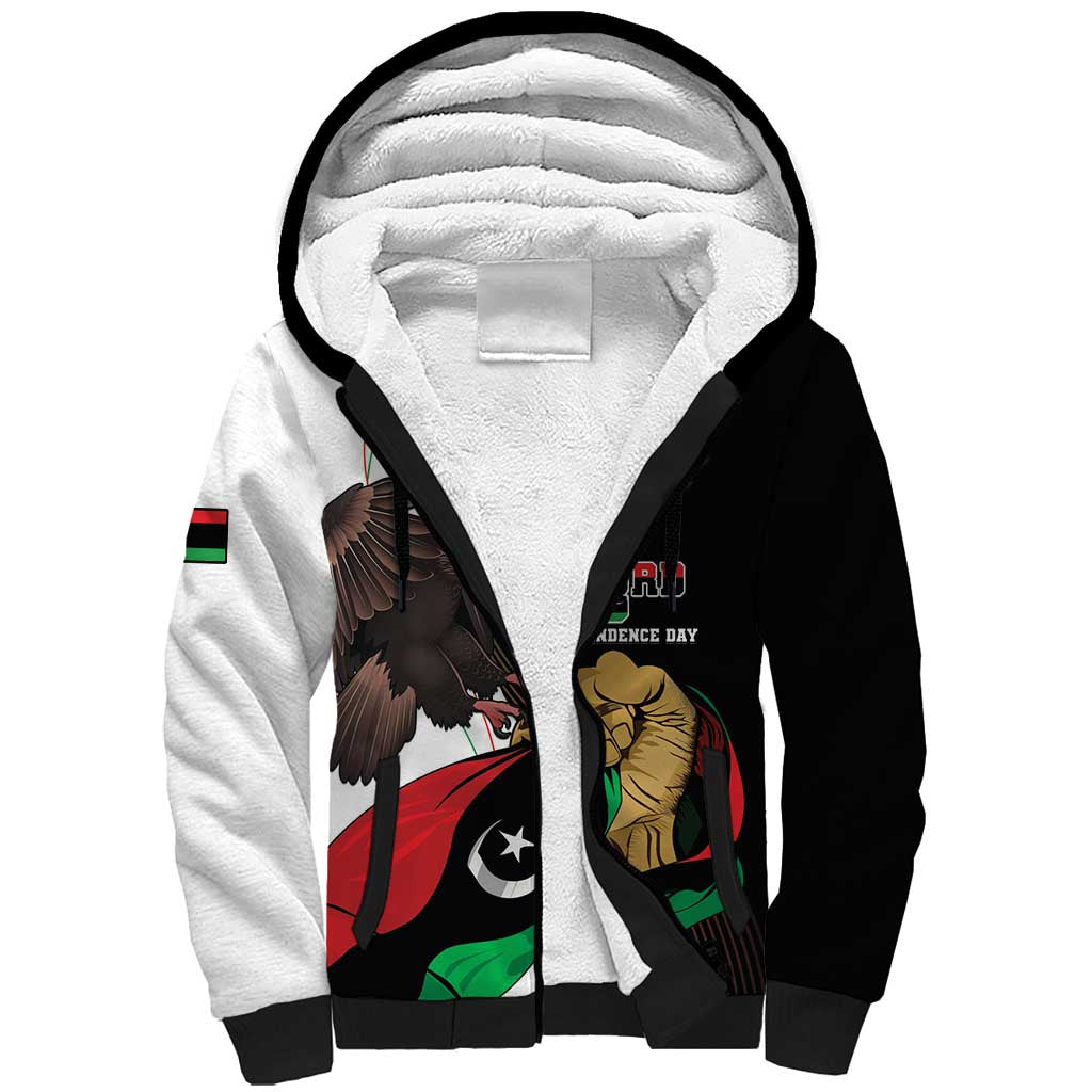 Libya 73rd Anniversary Independence Day Sherpa Hoodie - Wonder Print Shop