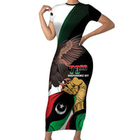 Libya 73rd Anniversary Independence Day Short Sleeve Bodycon Dress - Wonder Print Shop