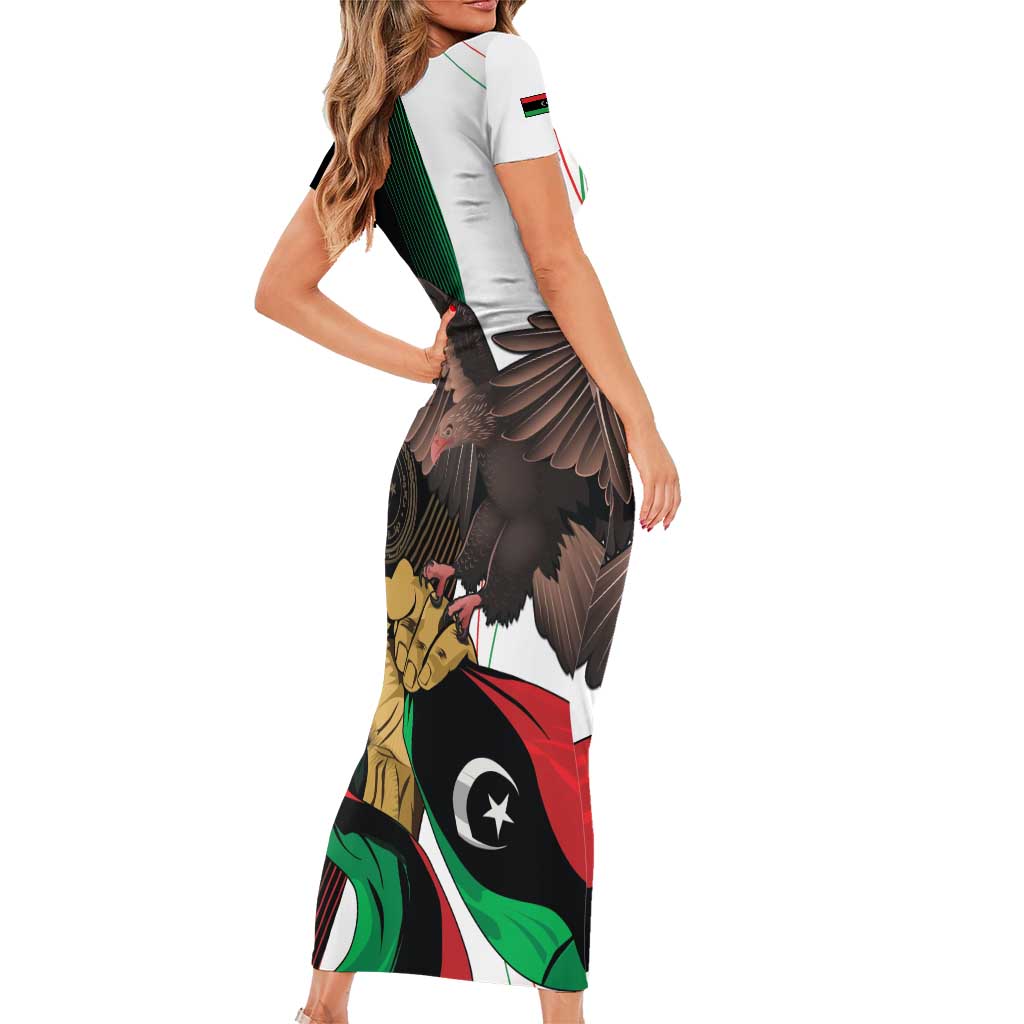 Libya 73rd Anniversary Independence Day Short Sleeve Bodycon Dress - Wonder Print Shop