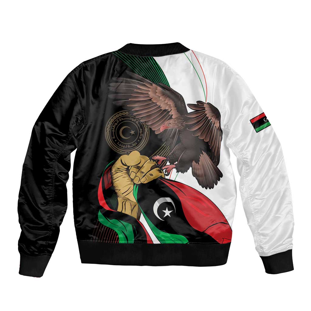 Libya 73rd Anniversary Independence Day Sleeve Zip Bomber Jacket - Wonder Print Shop