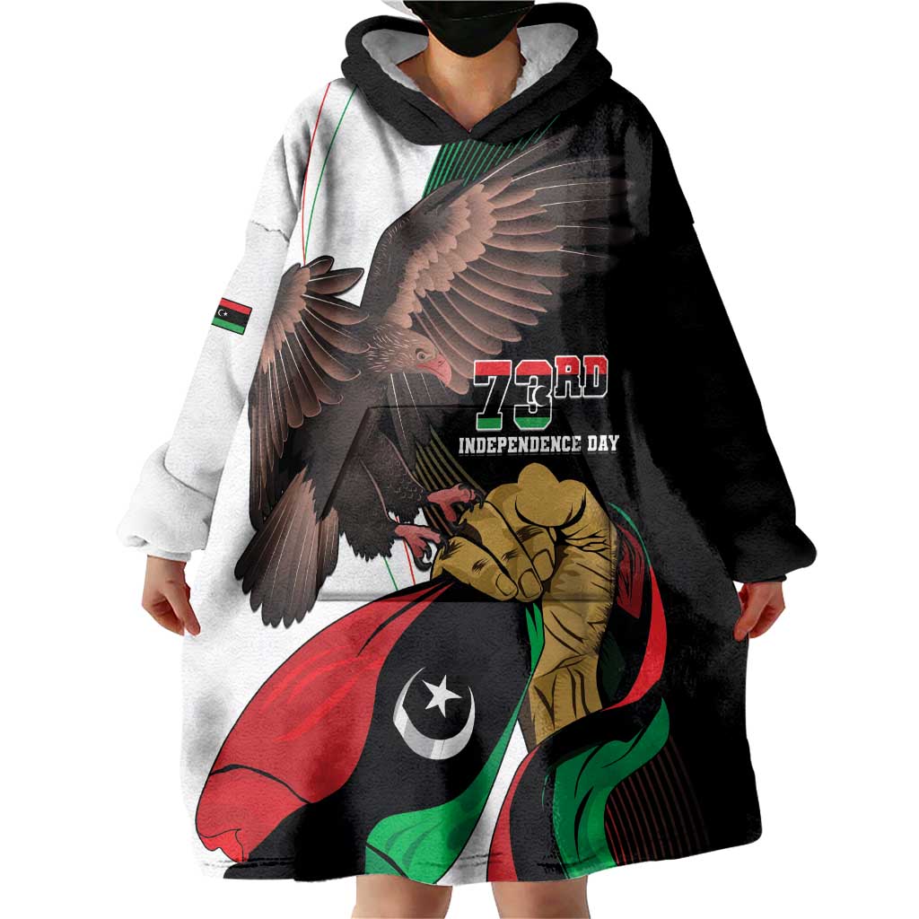 Libya 73rd Anniversary Independence Day Wearable Blanket Hoodie - Wonder Print Shop