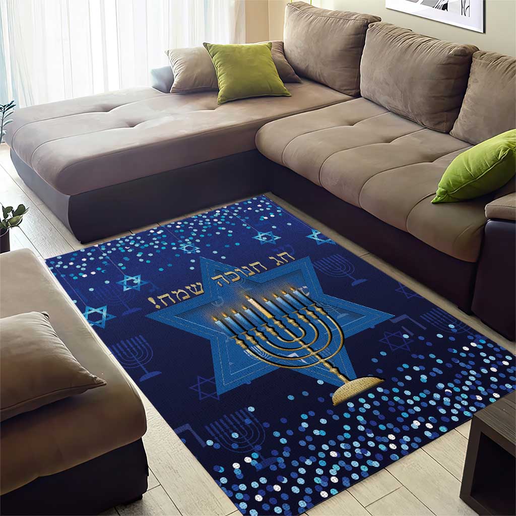 Hanukkah Jewish Festival Area Rug Meronah With Star Of David - Wonder Print Shop