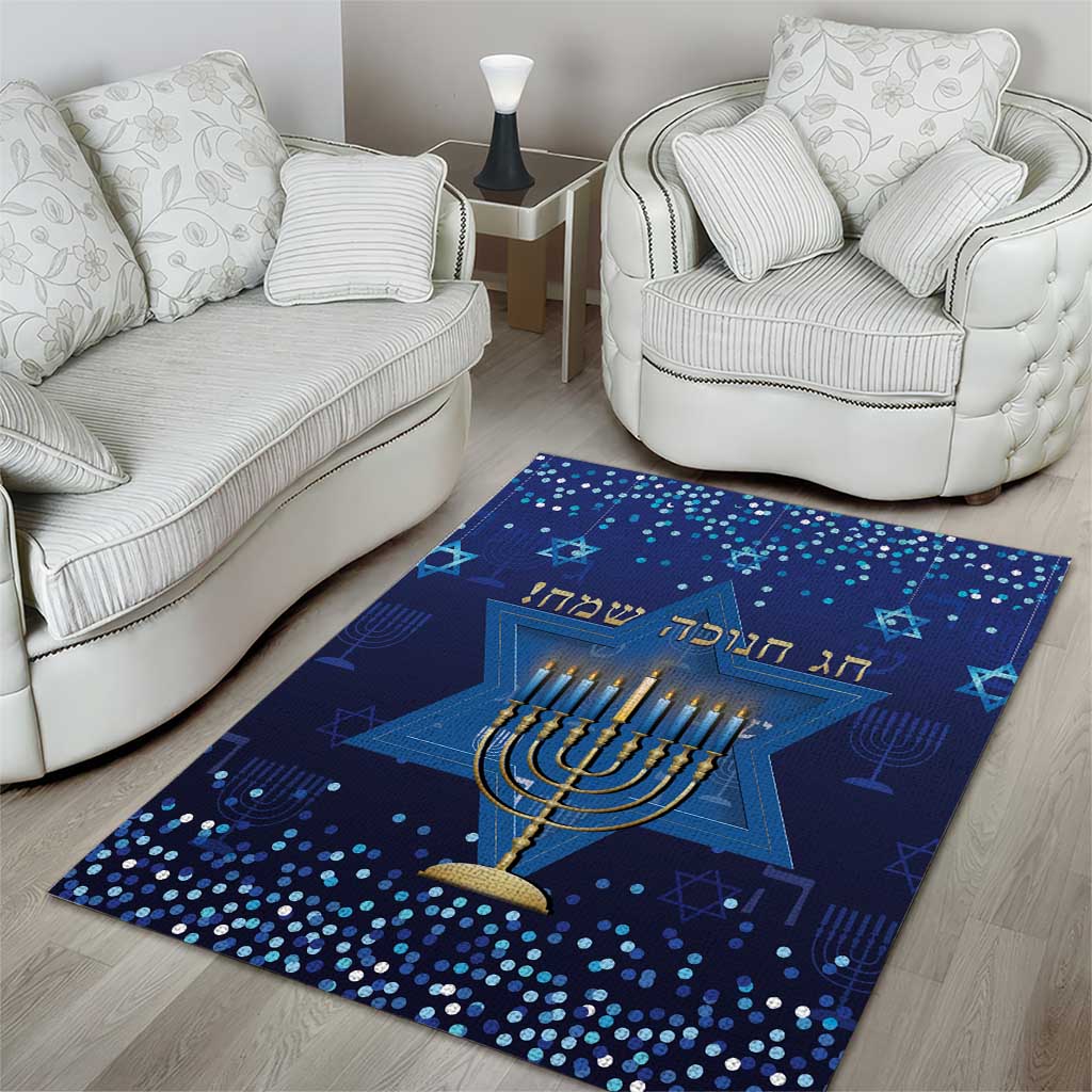 Hanukkah Jewish Festival Area Rug Meronah With Star Of David - Wonder Print Shop