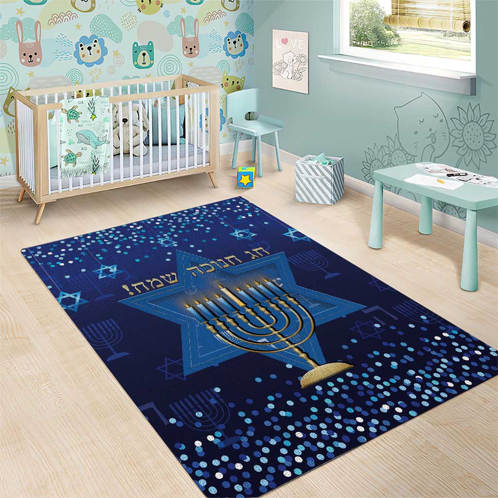 Hanukkah Jewish Festival Area Rug Meronah With Star Of David - Wonder Print Shop
