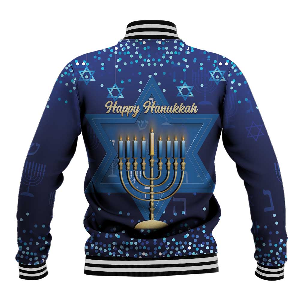 Hanukkah Jewish Festival Baseball Jacket Meronah With Star Of David - Wonder Print Shop