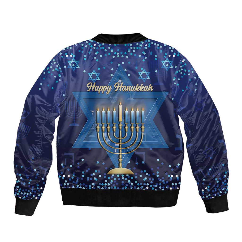 Hanukkah Jewish Festival Bomber Jacket Meronah With Star Of David - Wonder Print Shop