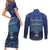 Hanukkah Jewish Festival Couples Matching Short Sleeve Bodycon Dress and Long Sleeve Button Shirt Meronah With Star Of David - Wonder Print Shop