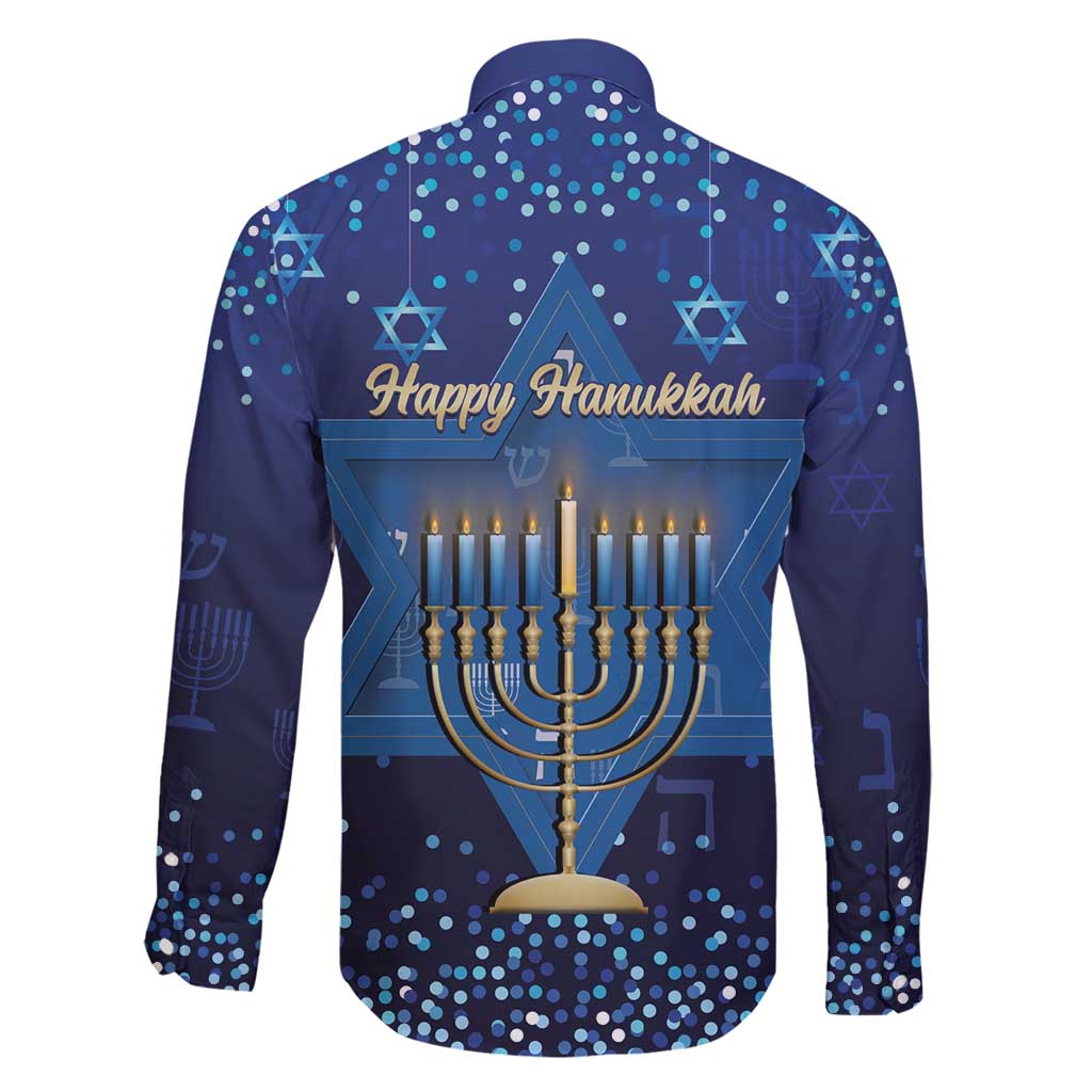 Hanukkah Jewish Festival Family Matching Long Sleeve Bodycon Dress and Hawaiian Shirt Meronah With Star Of David - Wonder Print Shop