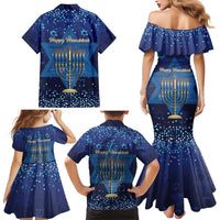 Hanukkah Jewish Festival Family Matching Mermaid Dress and Hawaiian Shirt Meronah With Star Of David - Wonder Print Shop