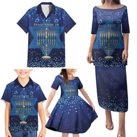 Hanukkah Jewish Festival Family Matching Puletasi and Hawaiian Shirt Meronah With Star Of David - Wonder Print Shop