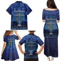 Hanukkah Jewish Festival Family Matching Puletasi and Hawaiian Shirt Meronah With Star Of David - Wonder Print Shop
