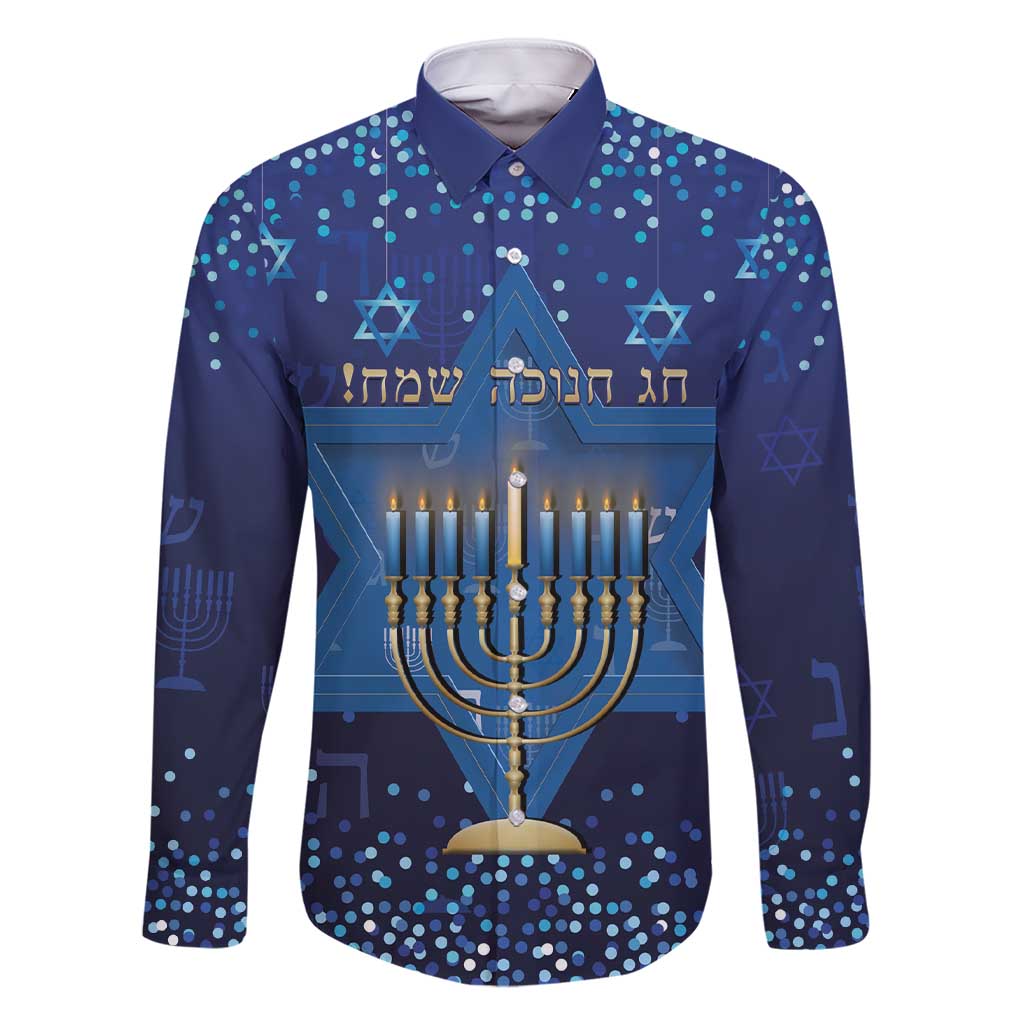 Hanukkah Jewish Festival Family Matching Short Sleeve Bodycon Dress and Hawaiian Shirt Meronah With Star Of David - Wonder Print Shop