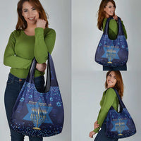 Hanukkah Jewish Festival Grocery Bag Meronah With Star Of David