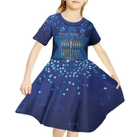 Hanukkah Jewish Festival Kid Short Sleeve Dress Meronah With Star Of David - Wonder Print Shop