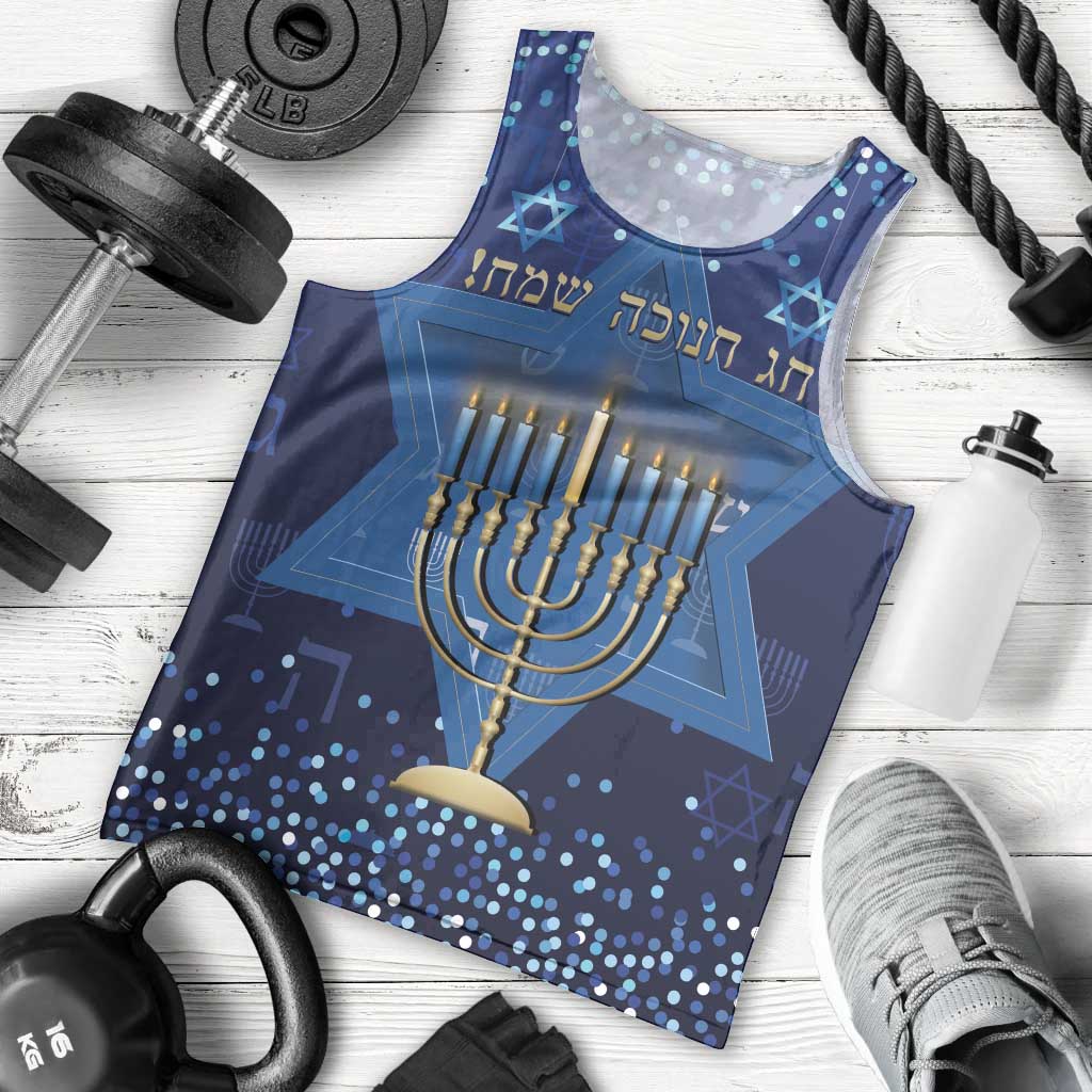 Hanukkah Jewish Festival Men Tank Top Meronah With Star Of David - Wonder Print Shop