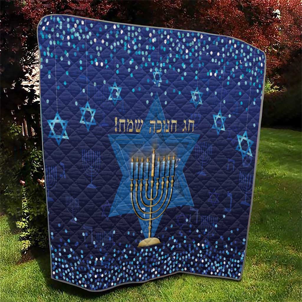 Hanukkah Jewish Festival Quilt Meronah With Star Of David - Wonder Print Shop