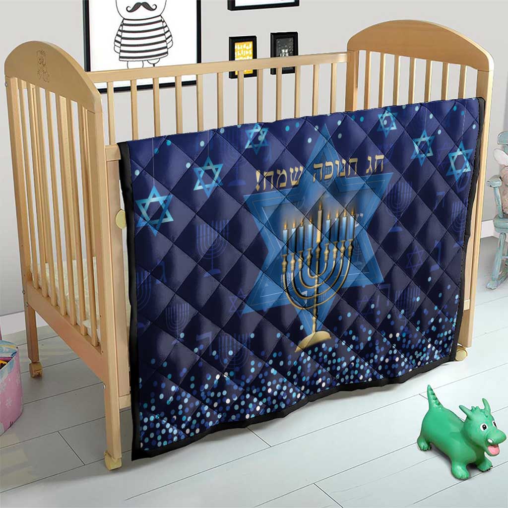 Hanukkah Jewish Festival Quilt Meronah With Star Of David - Wonder Print Shop