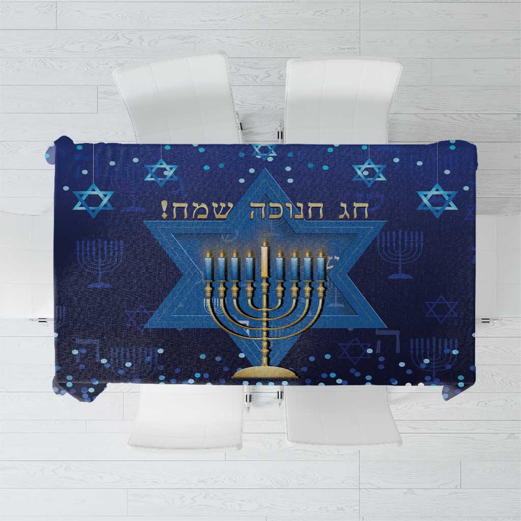 Hanukkah Jewish Festival Tablecloth Meronah With Star Of David - Wonder Print Shop