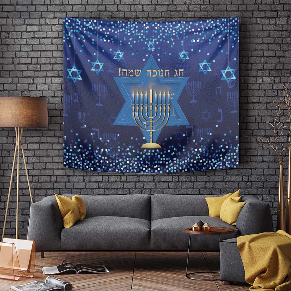 Hanukkah Jewish Festival Tapestry Meronah With Star Of David - Wonder Print Shop