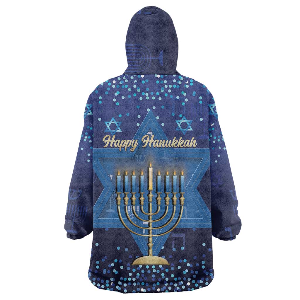 Hanukkah Jewish Festival Wearable Blanket Hoodie Meronah With Star Of David - Wonder Print Shop