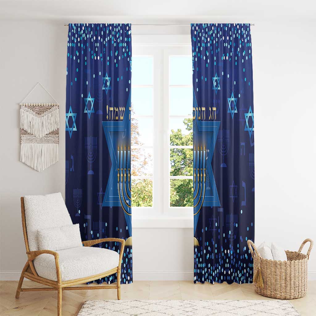 Hanukkah Jewish Festival Window Curtain Meronah With Star Of David - Wonder Print Shop
