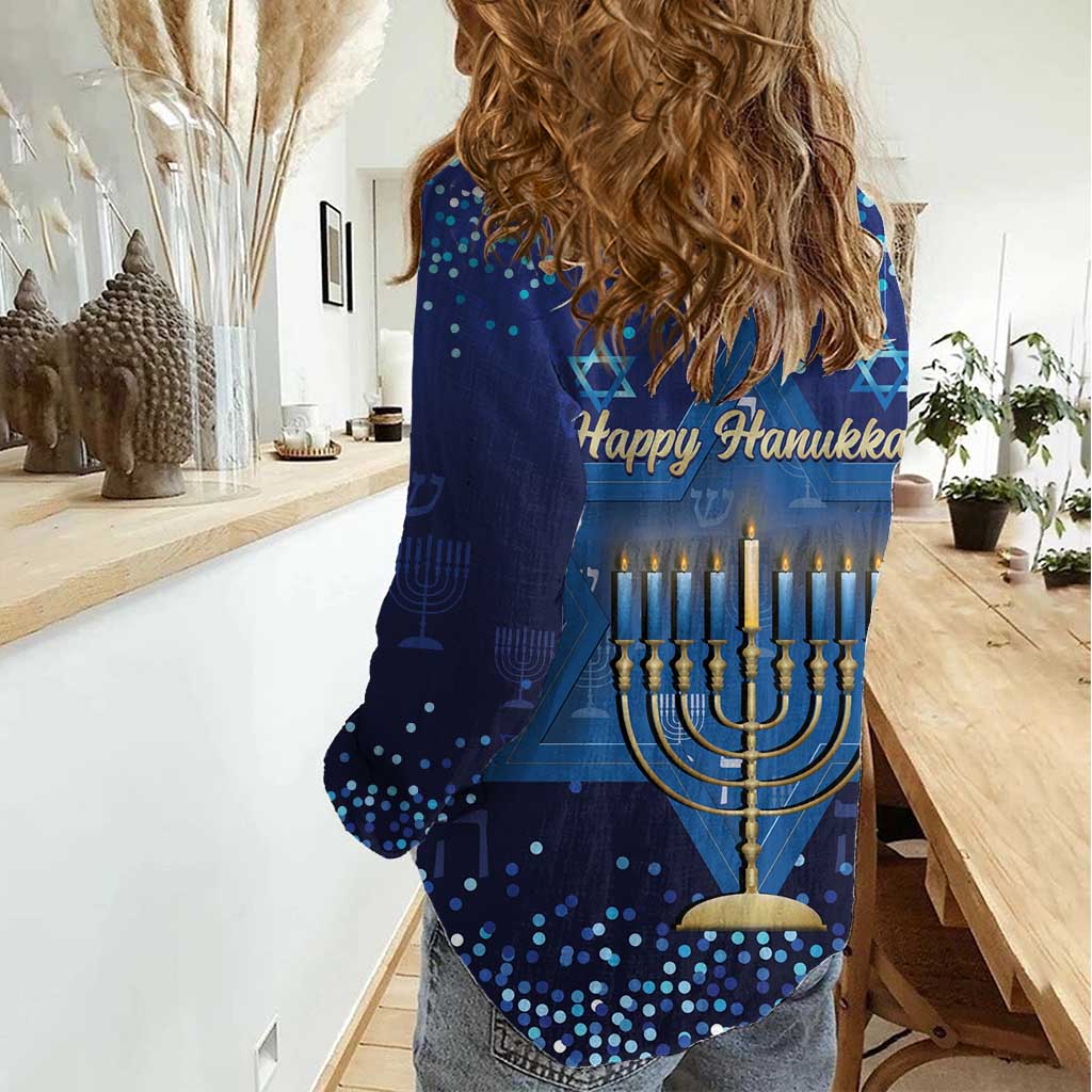 Hanukkah Jewish Festival Women Casual Shirt Meronah With Star Of David - Wonder Print Shop