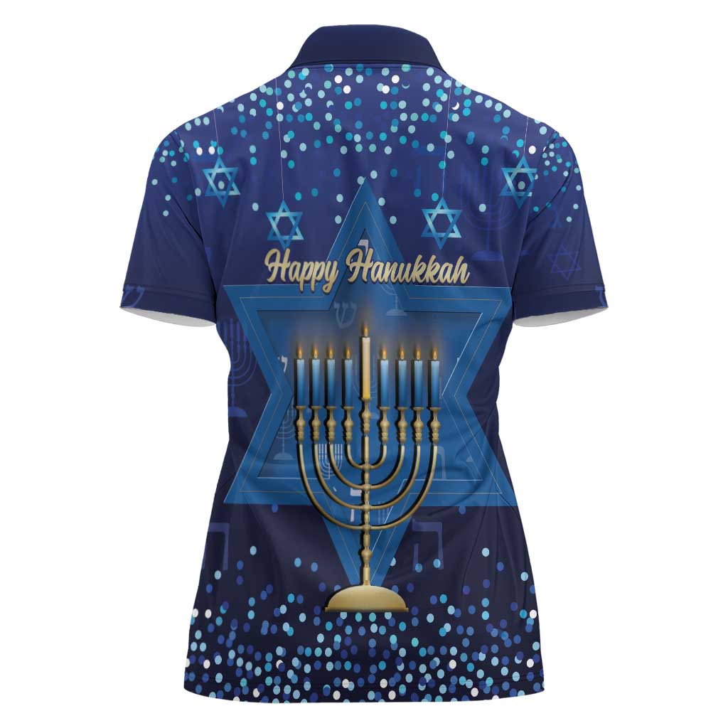 Hanukkah Jewish Festival Women Polo Shirt Meronah With Star Of David - Wonder Print Shop